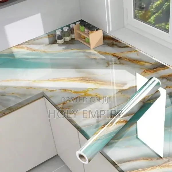 Marble Decor Contact Paper Oil Proof Kitchen Stickers Self