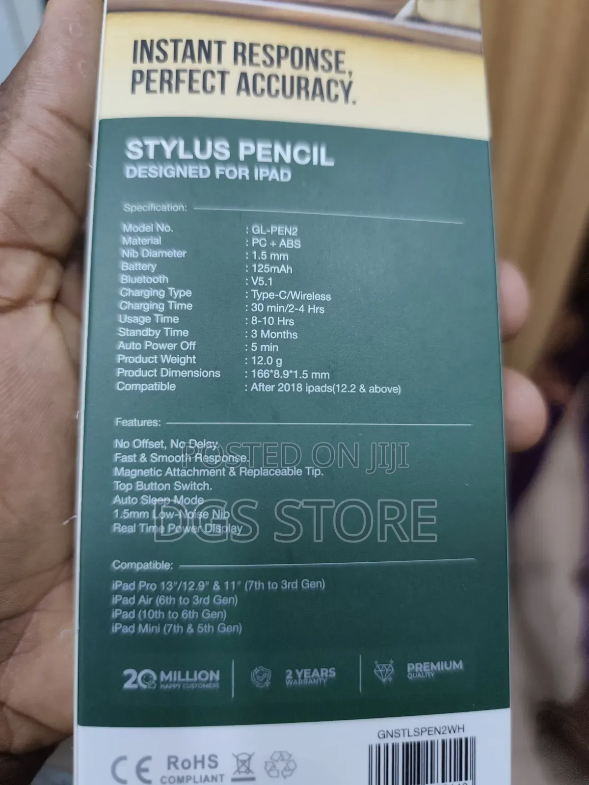 Green Lion Stylus Pencil for iPad M2 M4, Mini 7