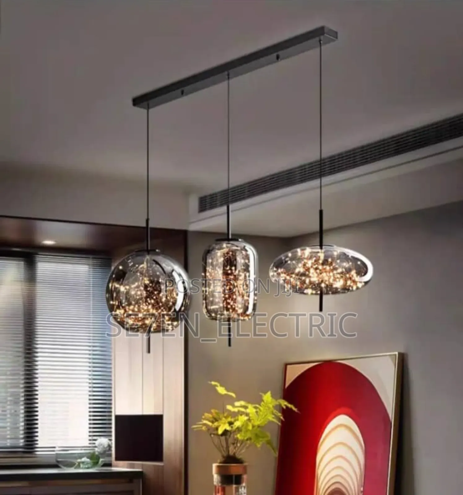 Cognac Glass Luxury Chandelier 3in1 Dropping
