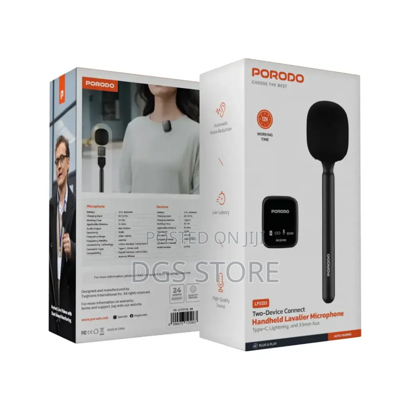 Porodo Lfs133 Two Device Connect Handheld Lavaliermicrophone
