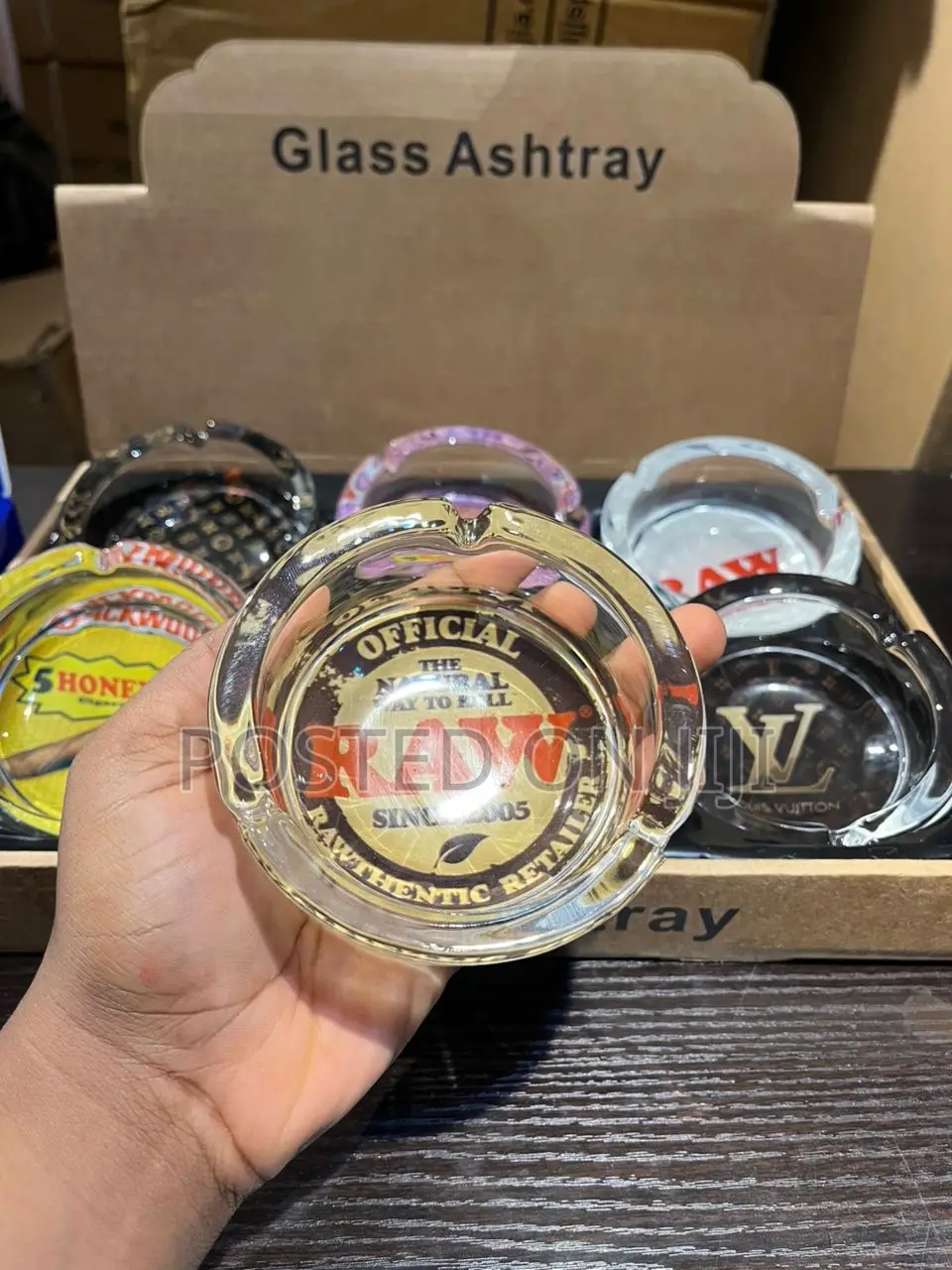 Glass Ashtray With Designs