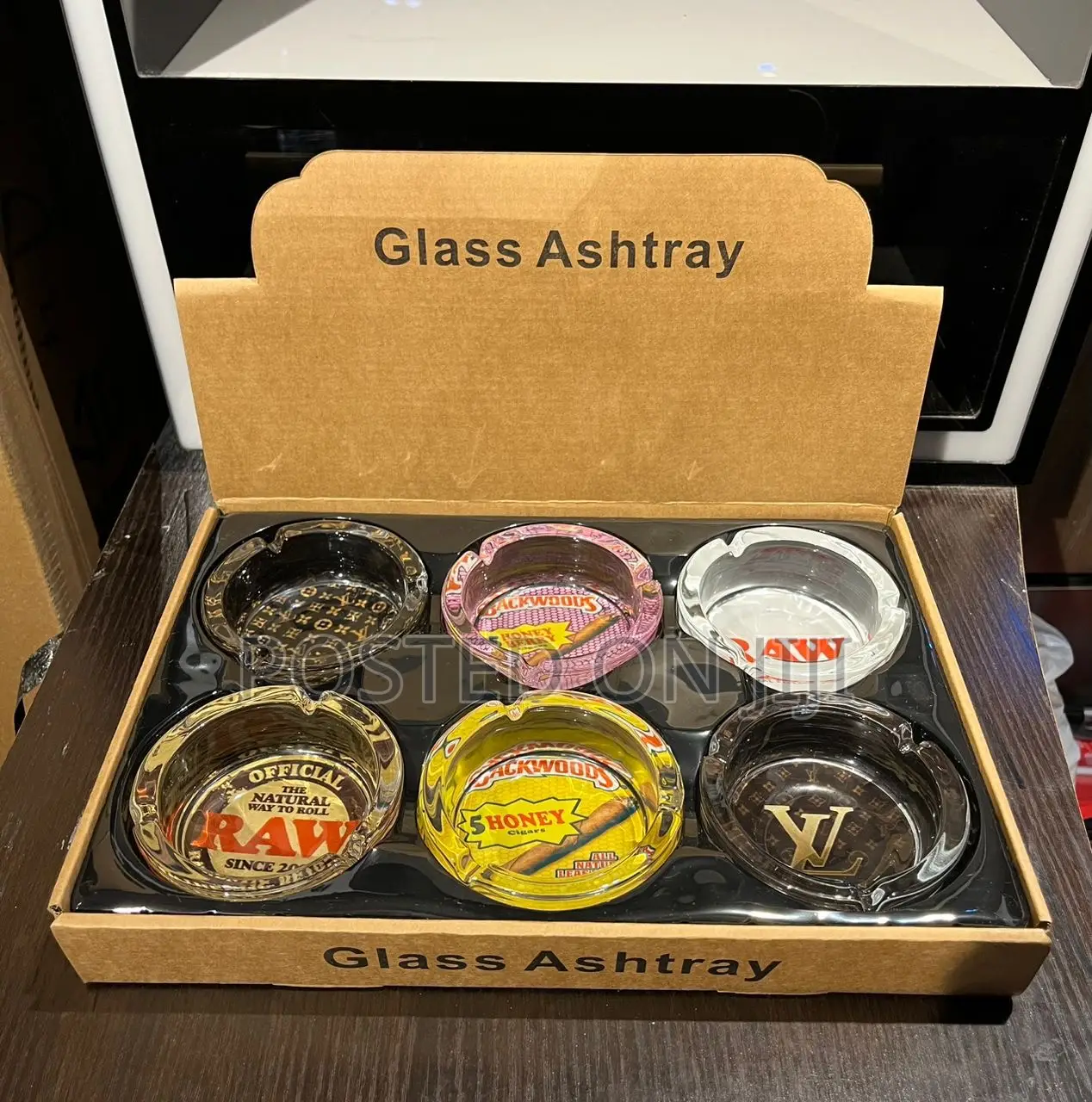 Glass Ashtray With Designs