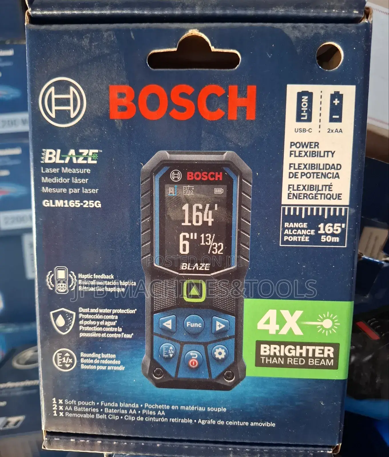 Glm 165-25g Bosch Green Laser Tape 50 Meters / 165 Ft