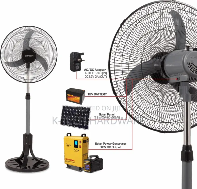 Qasa 18 Inchs Ac/Dc Standing Fan QSF-18yoga , With Ac/Dc Adapter