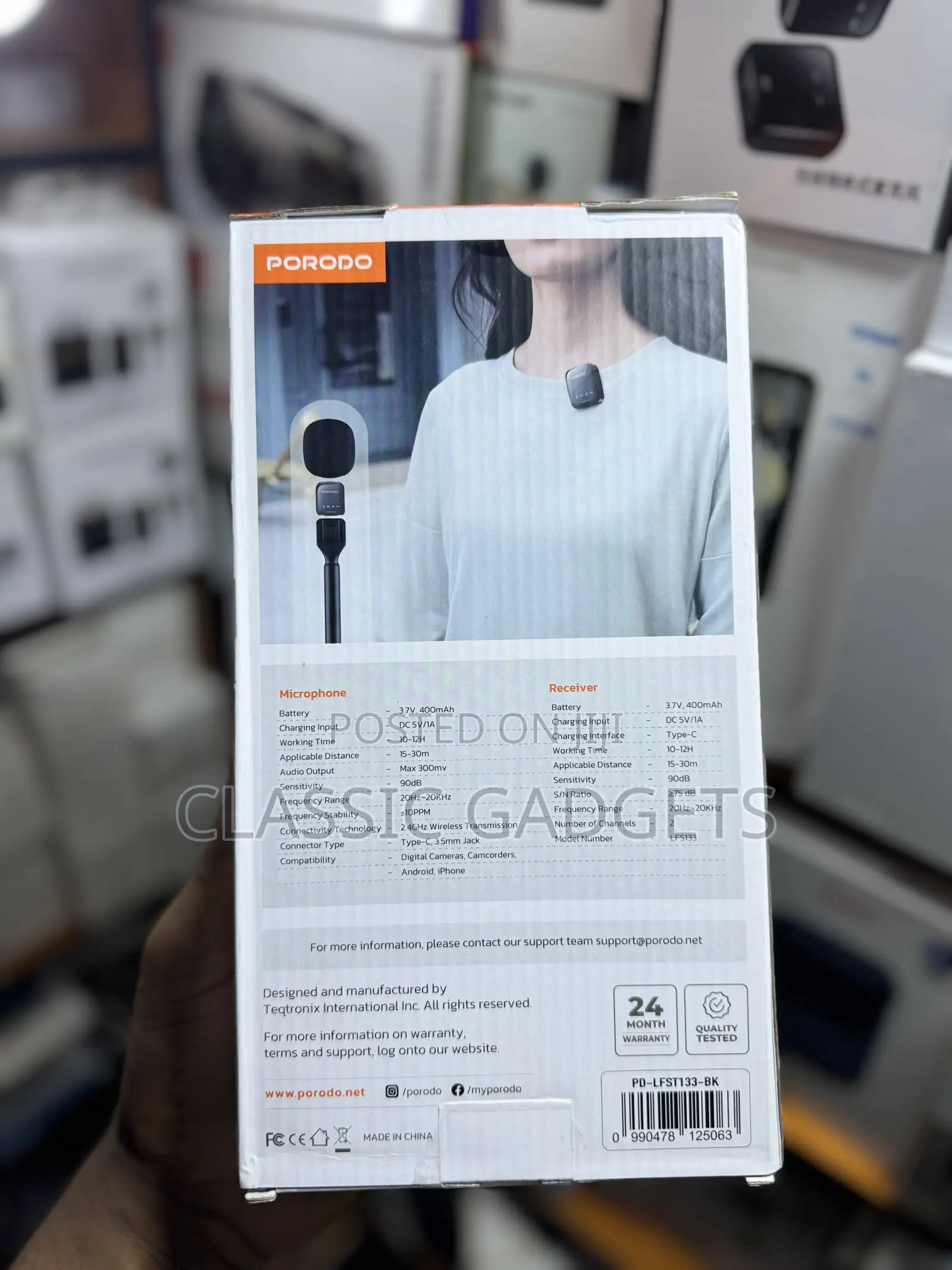 Porodo Two-Device Connect Handheld Lavalier Microphone