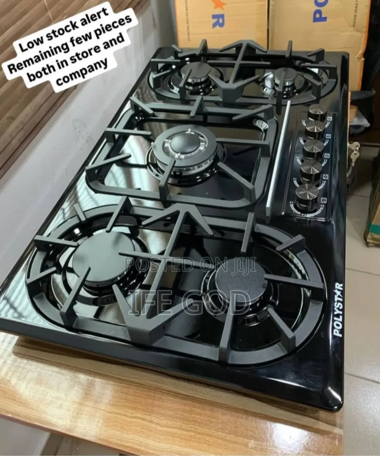 Original Polystar Black Stainless Steel Built-in Gas Cooker