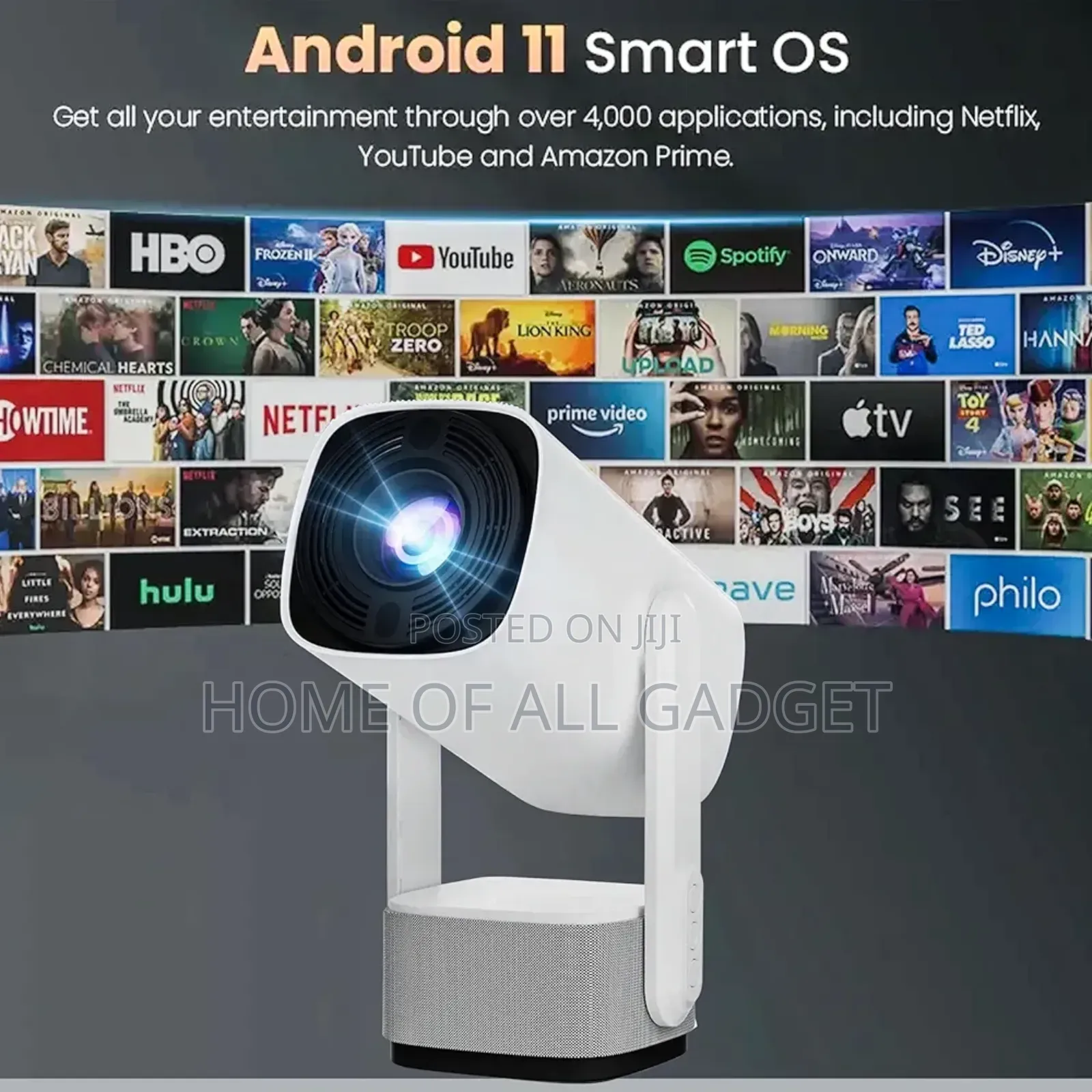 Smart Projector With Battery Rechargeable. 10000 Lumen