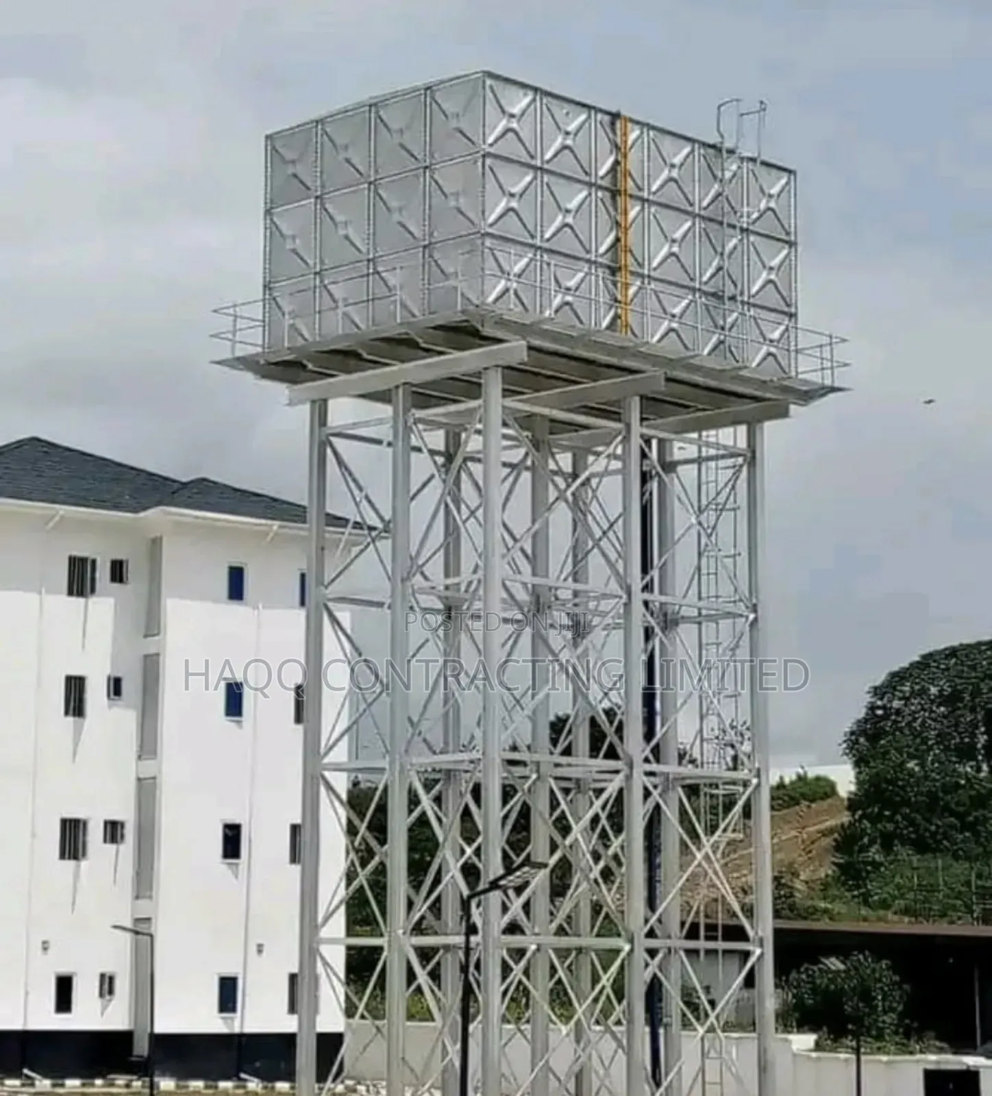 50,000 Pressed Steel Water Tank With Stanchion