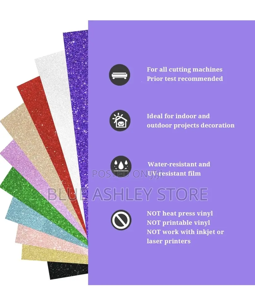 Teckwrap Shimmer Vinyl Glitter Adhesive Sheets for Craft