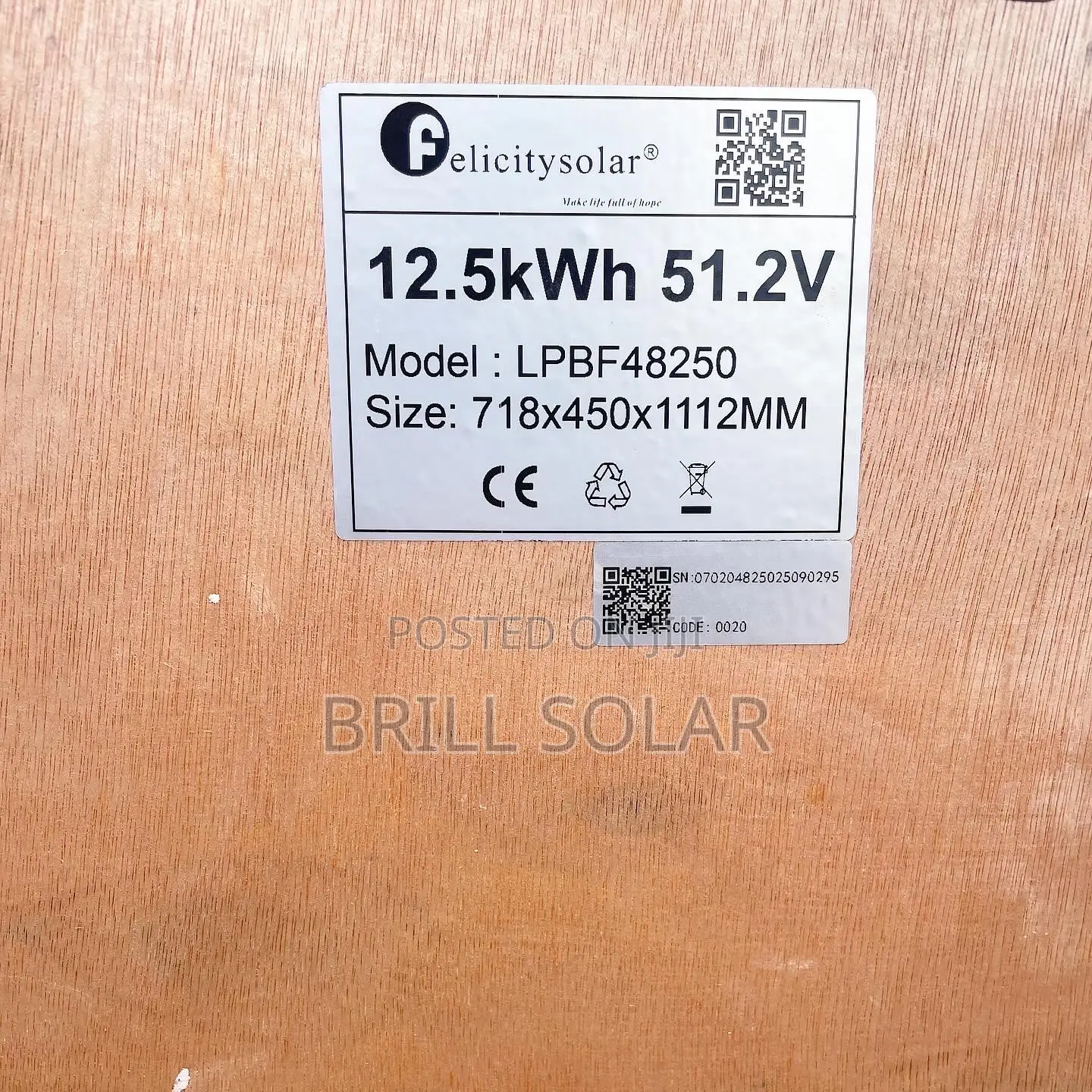 12.5kwh-51.2v Felicity Solar Lithium Battery(Lpbf)