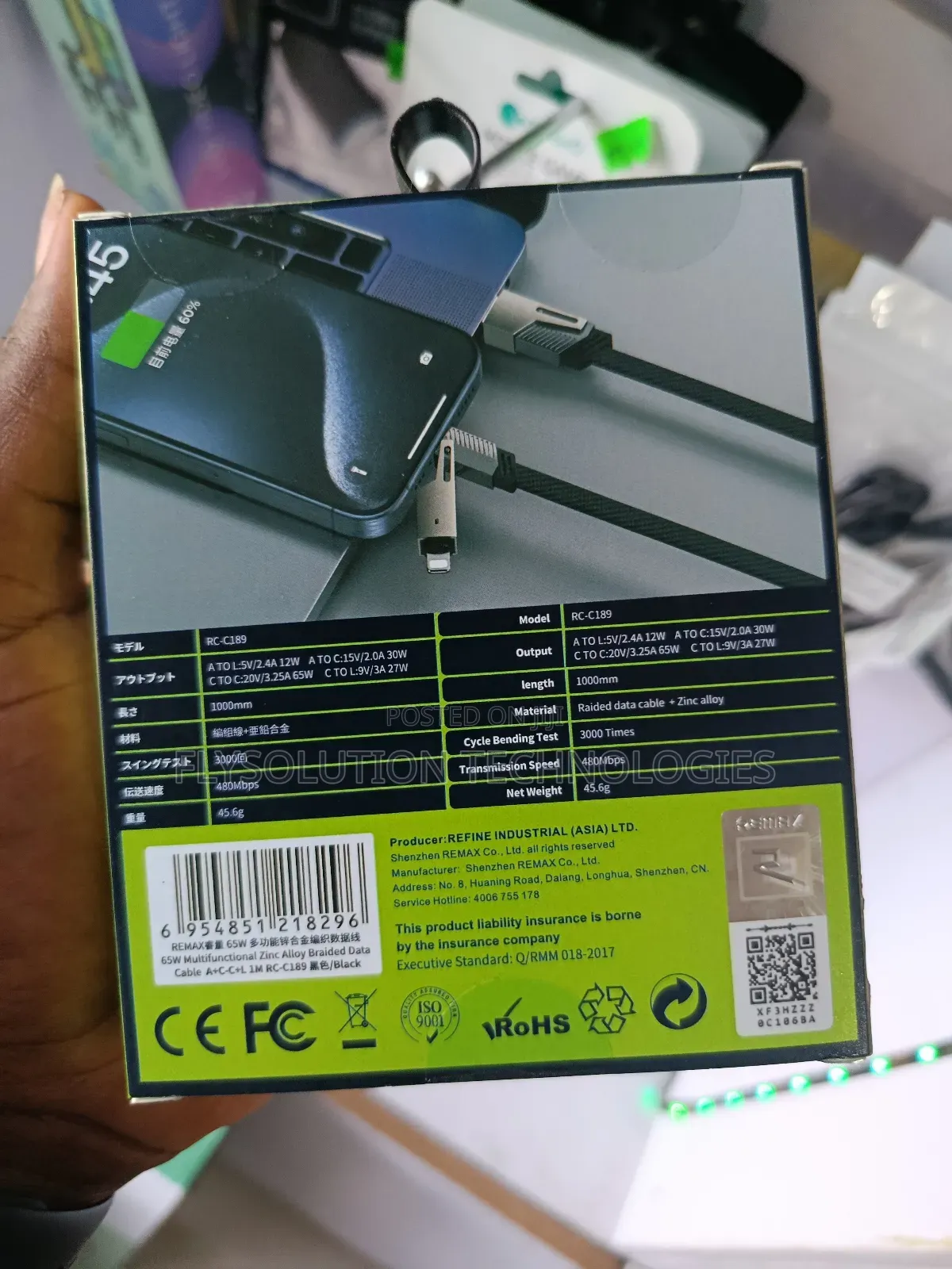 Remax Rc-C189 65w 4-in-1 Fast Charging Data Cable