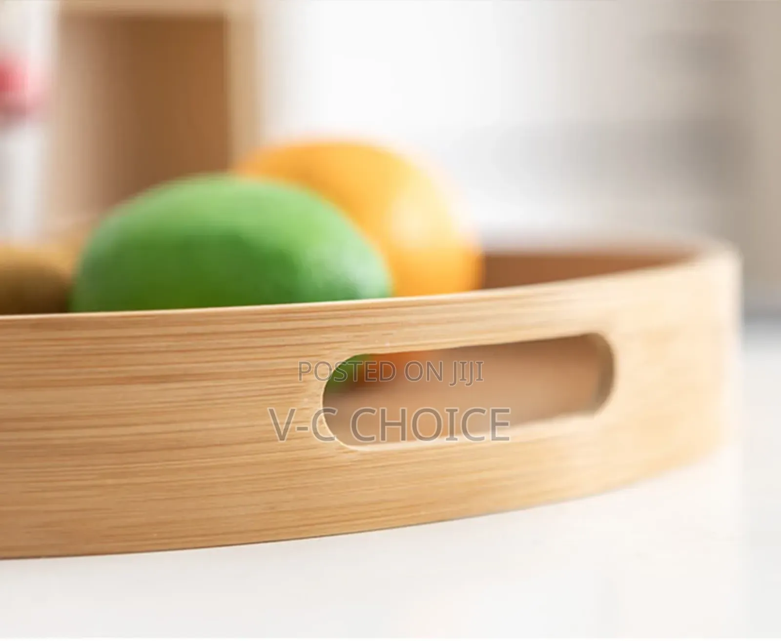 3 In1 Round  Bamboo Wooden Serving Tray