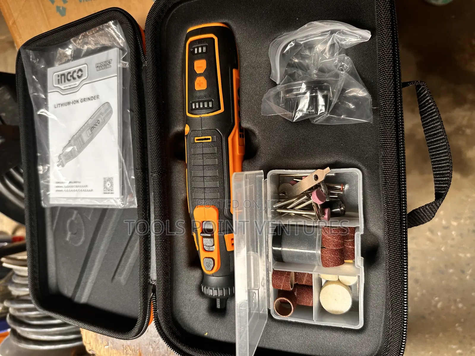 Ingco 8v Cordless Die Grinder With Accessories
