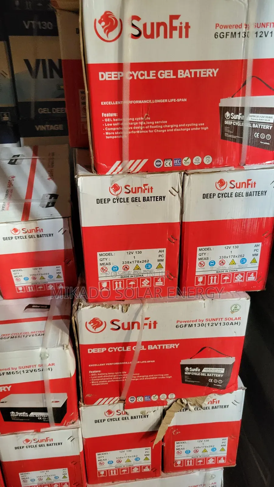 130ah 12v Sunfit Deep Cycle Gel Battery /Dry Cell