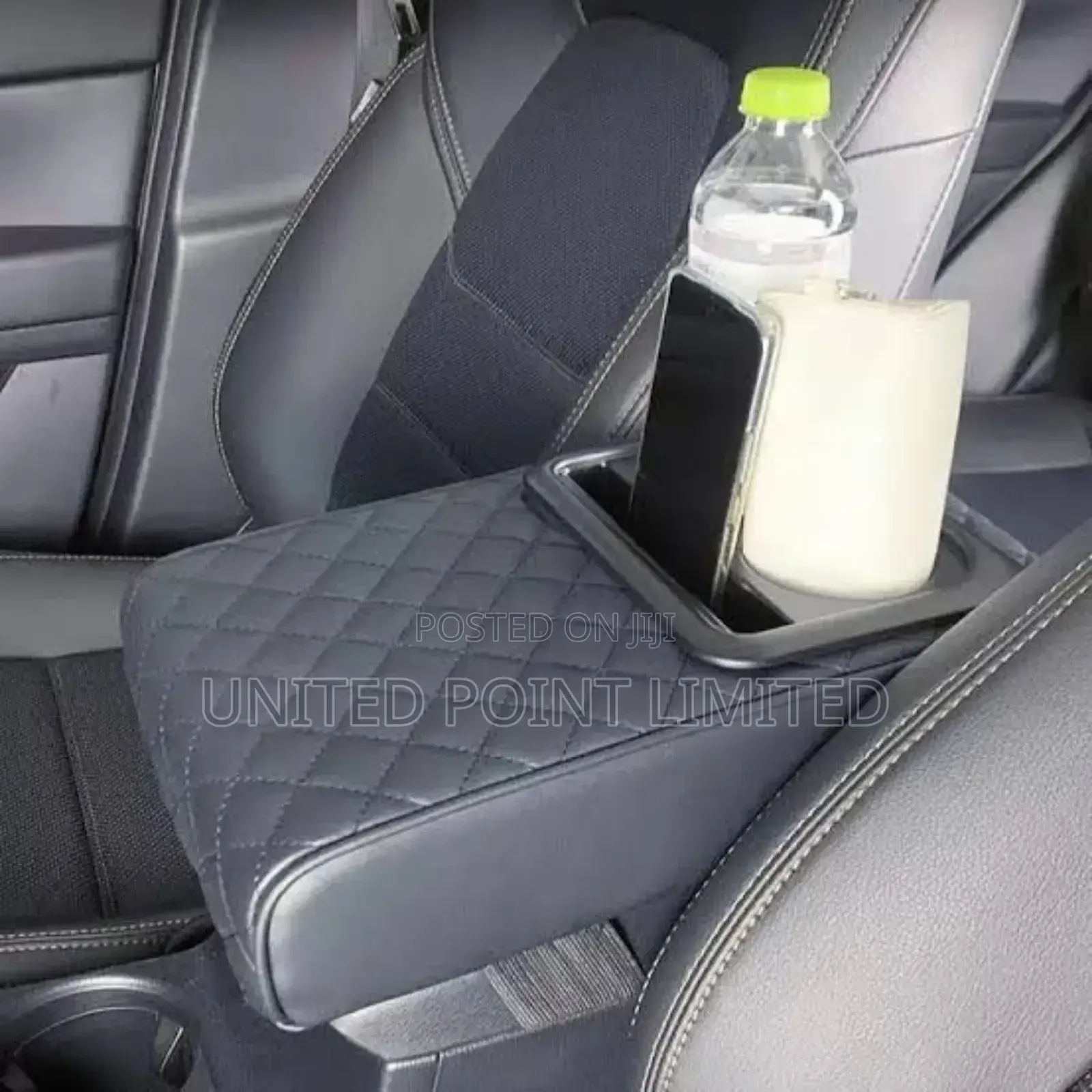 Armrest Cover With Cup Holder Gray Color