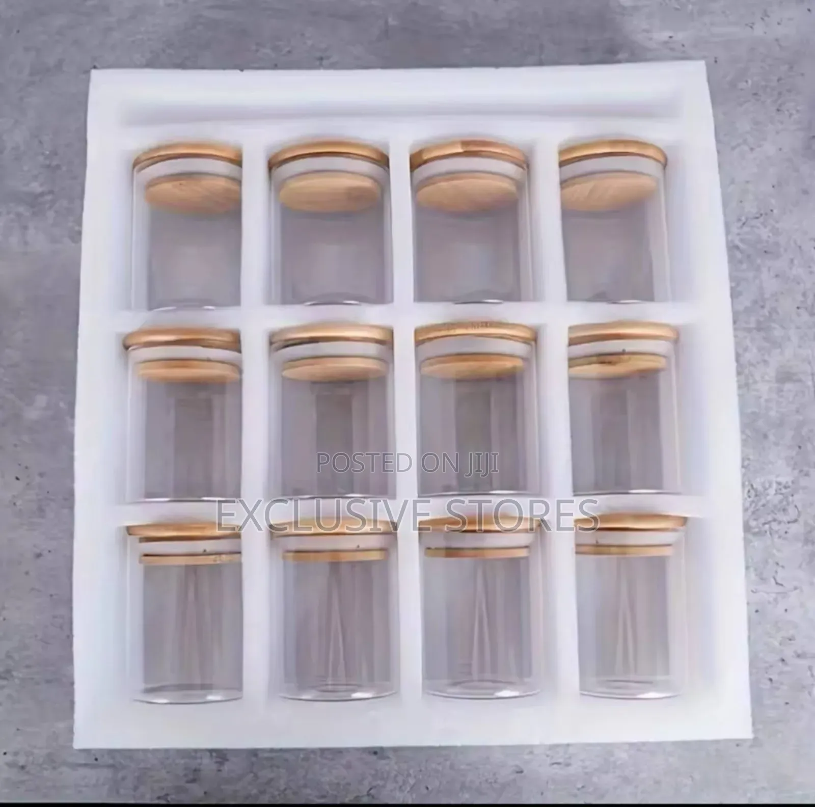 12pcs Glass Spice Jars With Bamboo Lid