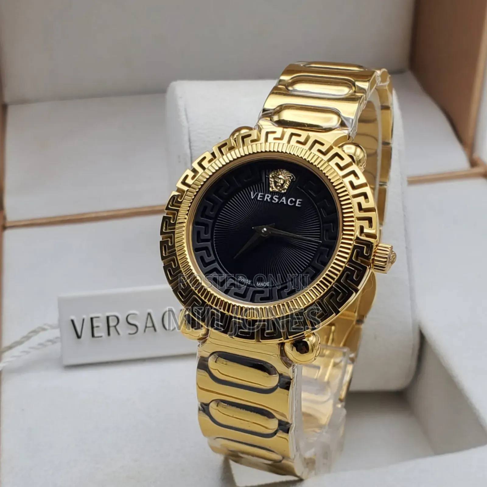 . "Versace Style Stainless Steel Watch (No Date) for Women"