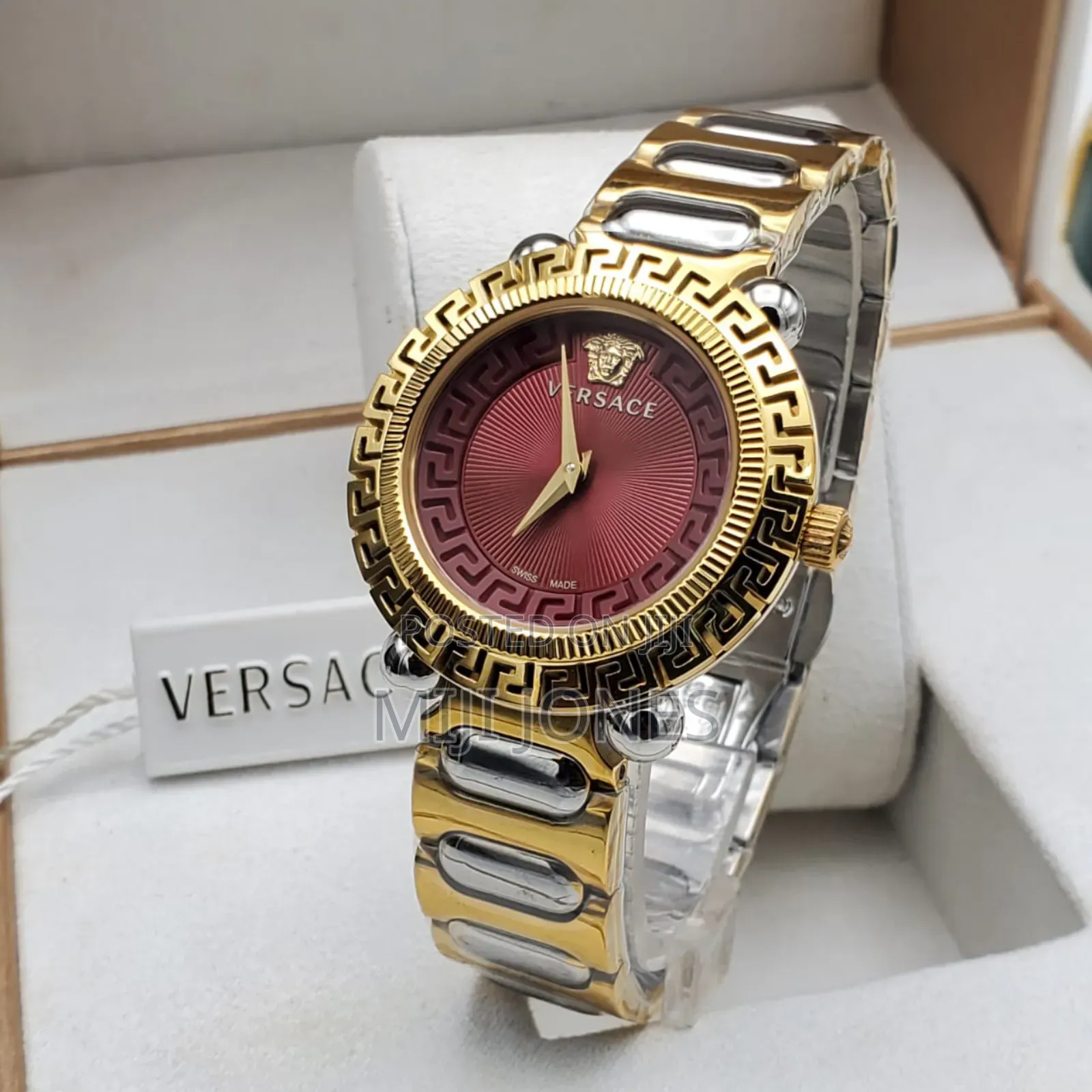 . "Versace Style Stainless Steel Watch (No Date) for Women"