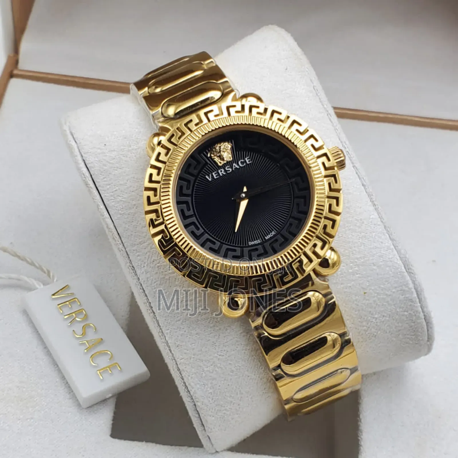 . "Versace Style Stainless Steel Watch (No Date) for Women"