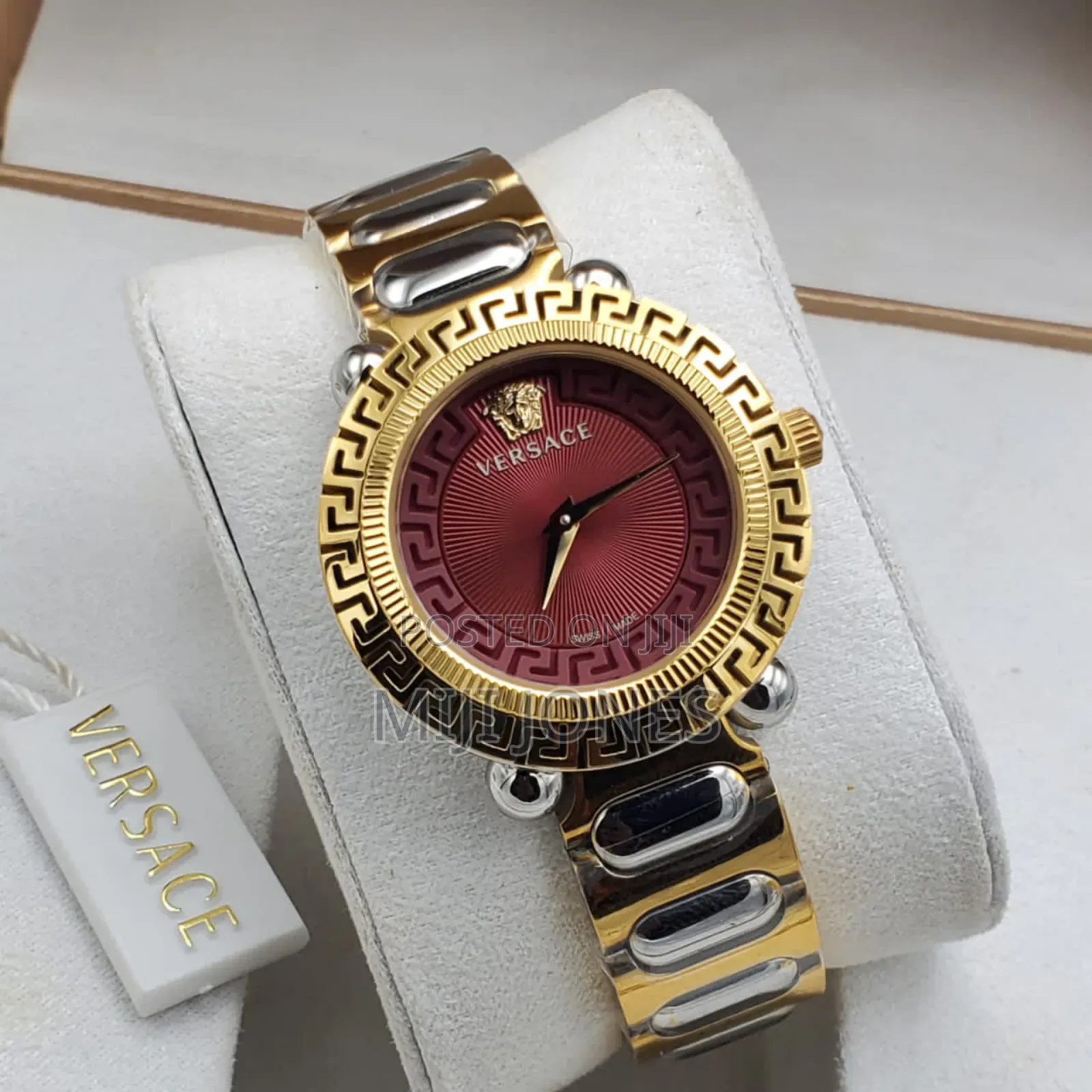 . "Versace Style Stainless Steel Watch (No Date) for Women"