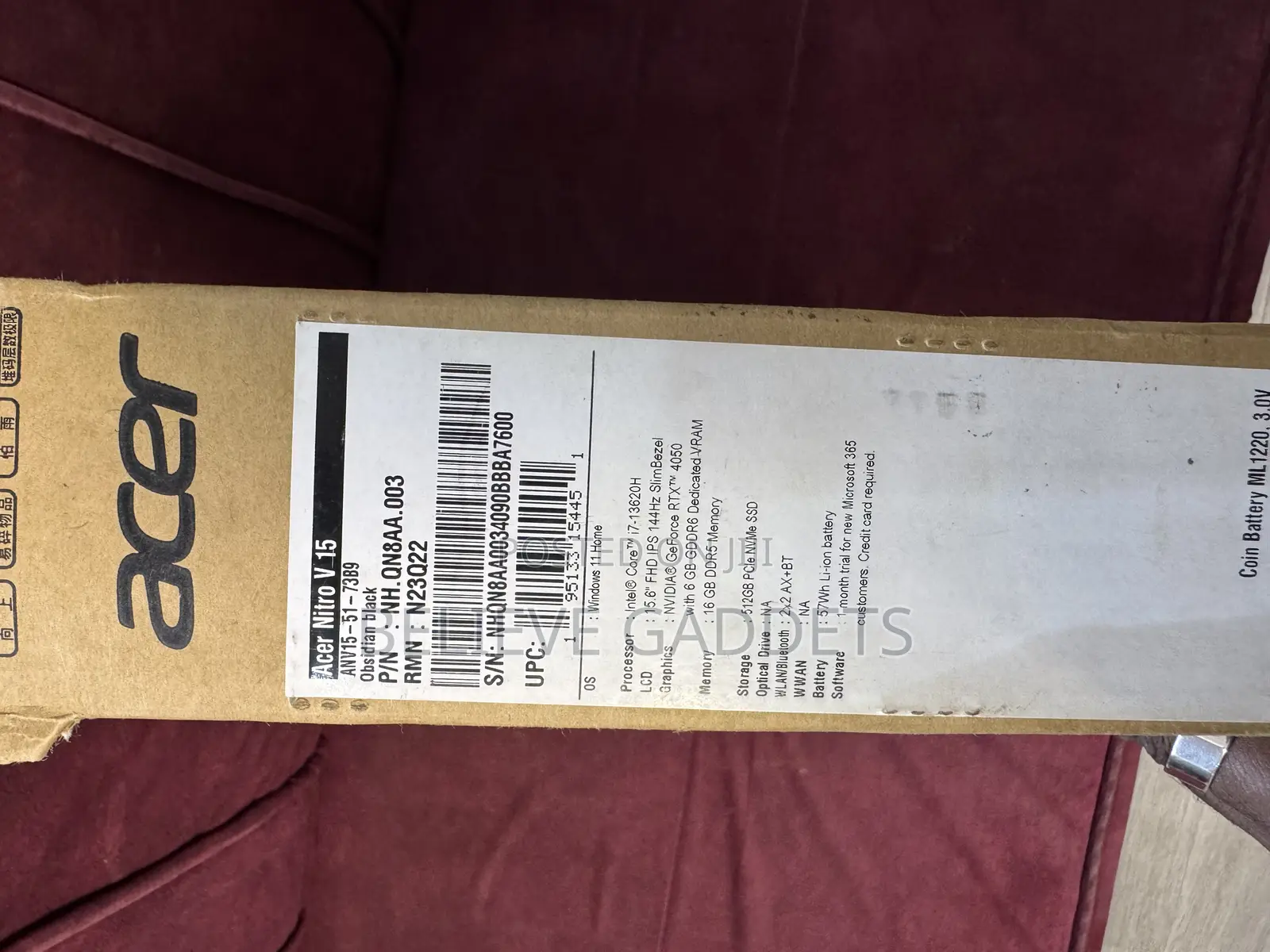 New Laptop Acer Nitro 5 16GB Intel Core I7 SSD 512GB