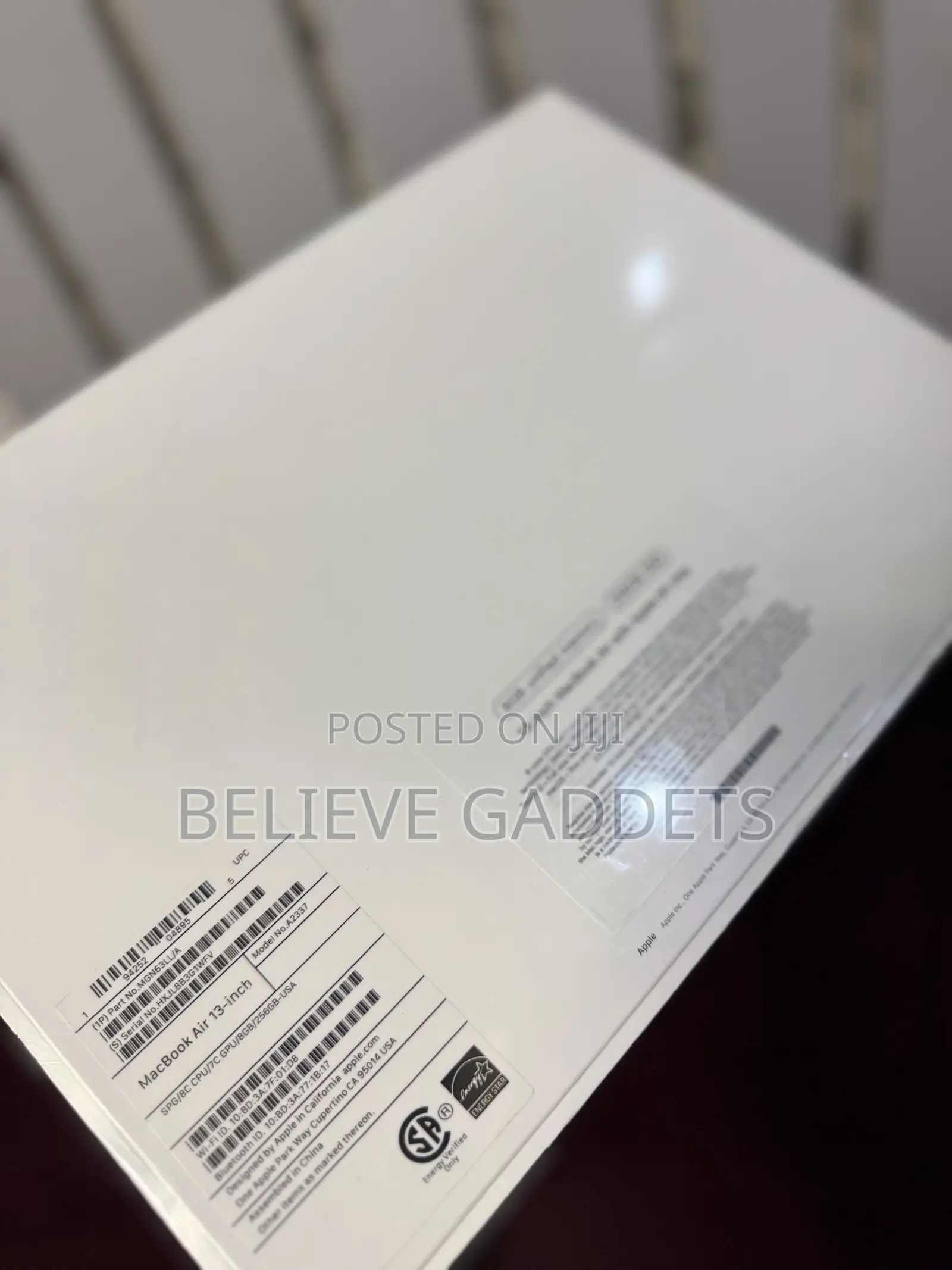 New Laptop Apple MacBook Air 2020 M1 8GB Apple M1 SSHD (Hybrid) 256GB