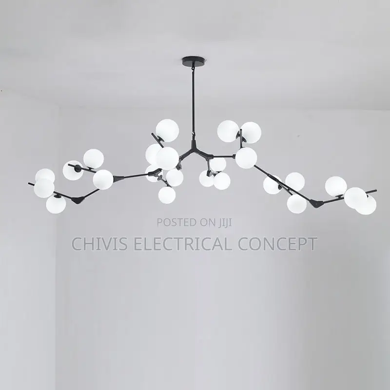 Modern Tree Branches Led Chandelier Glass Balls Hanging