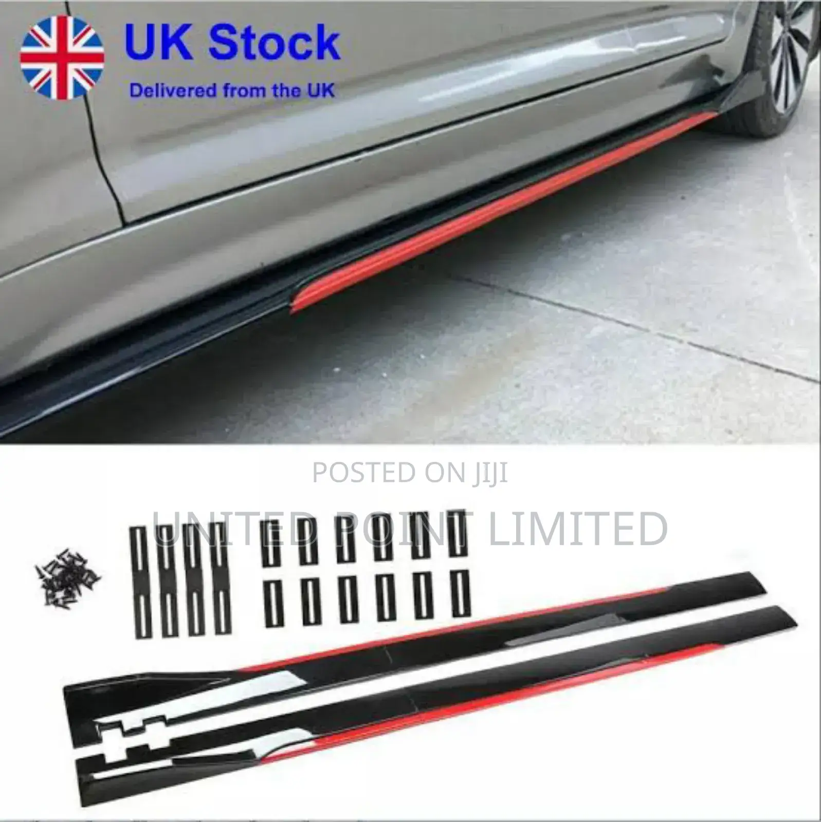 Universal Side Skirt Extension Splitter Red and Black