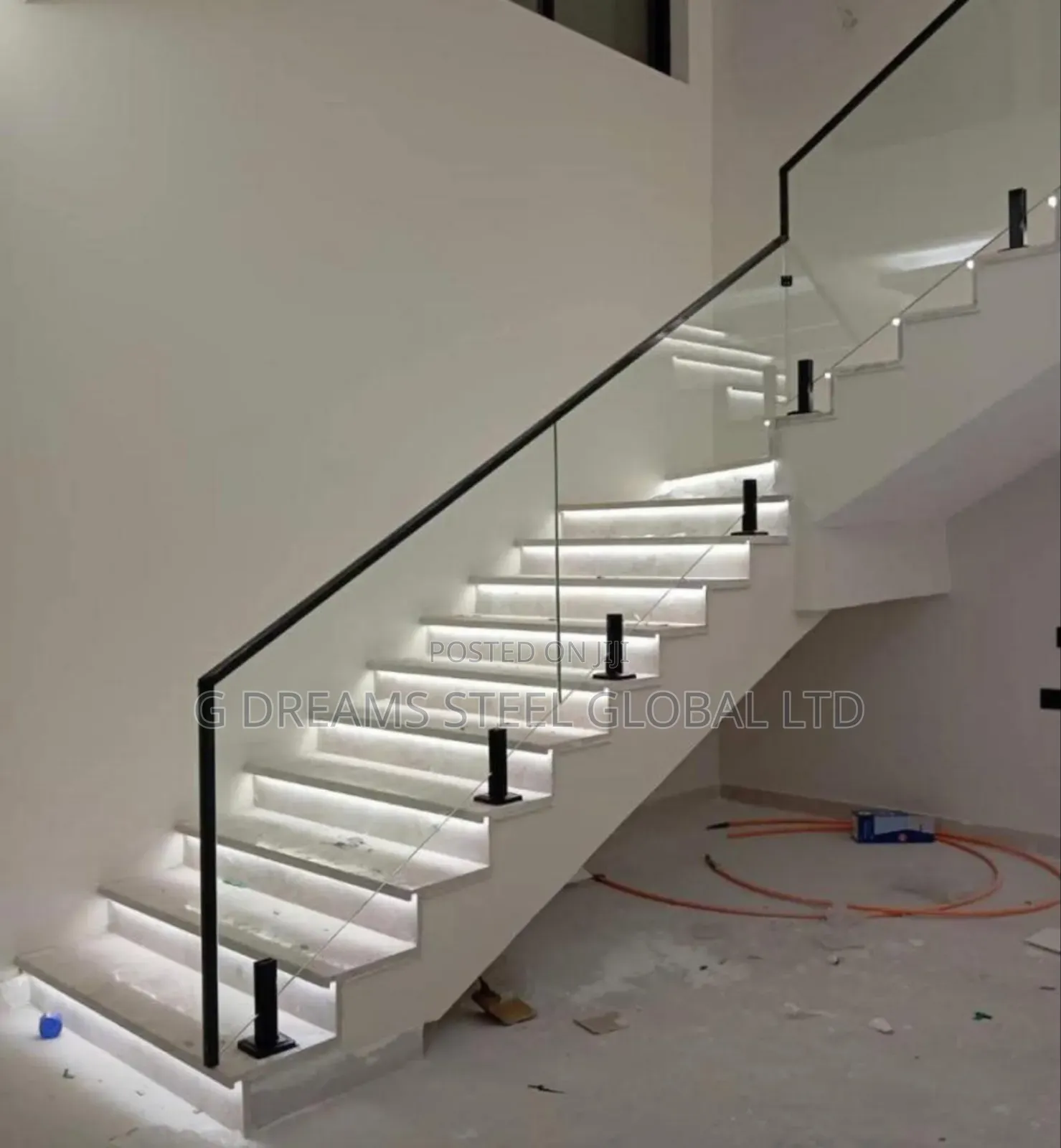 Tinted White Glass Handrails