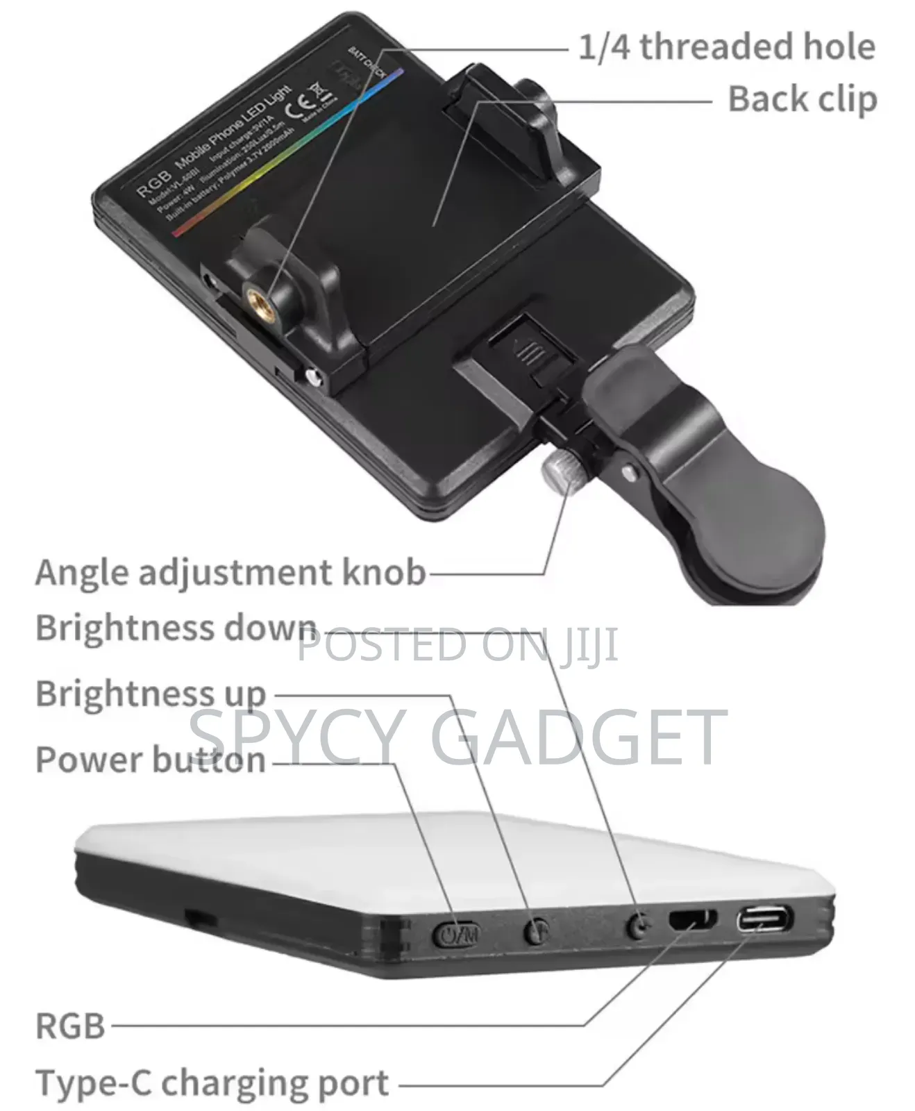 Mini Fill Led Light for Video Photography Lighting With Clip