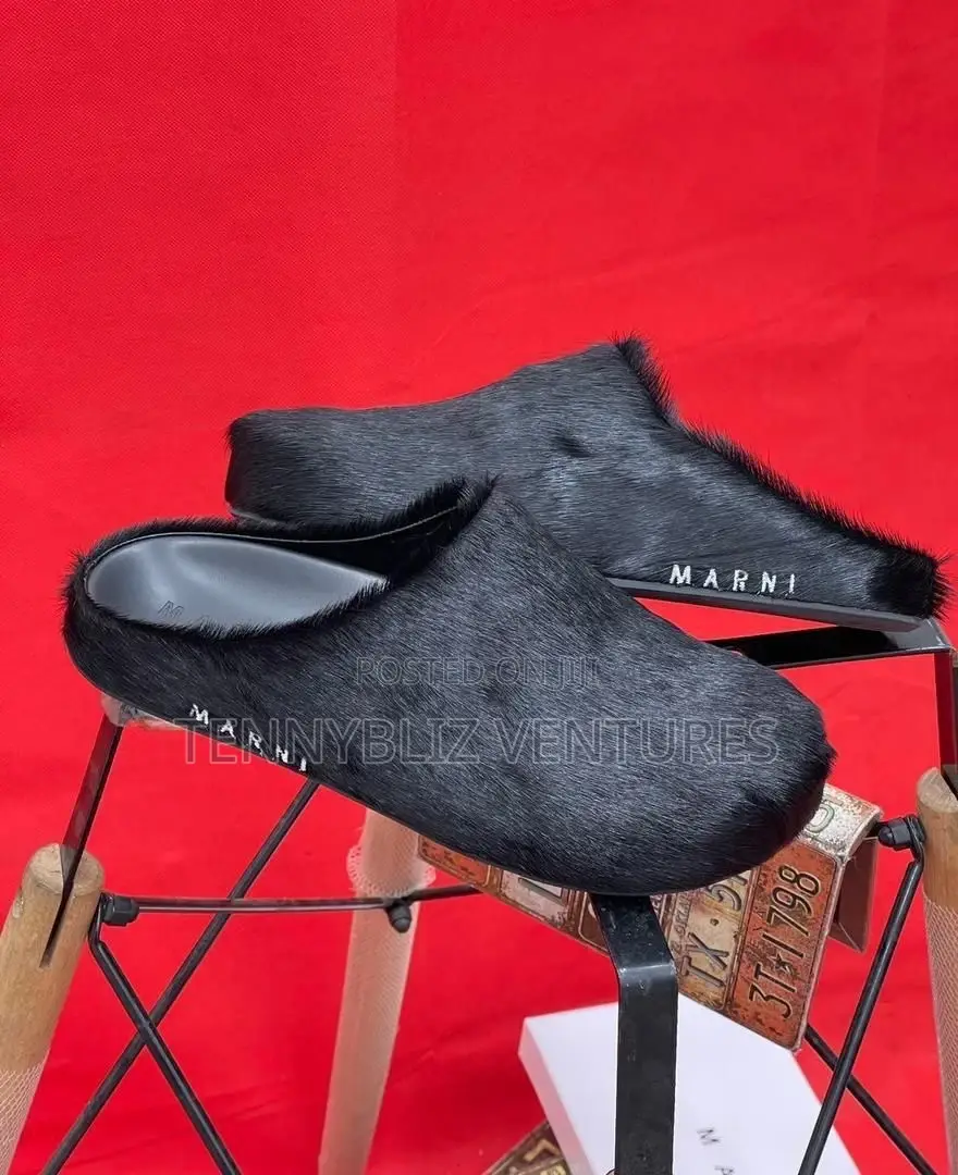 Davido-Inspired Hair Calf Luxury Marni Half Shoe