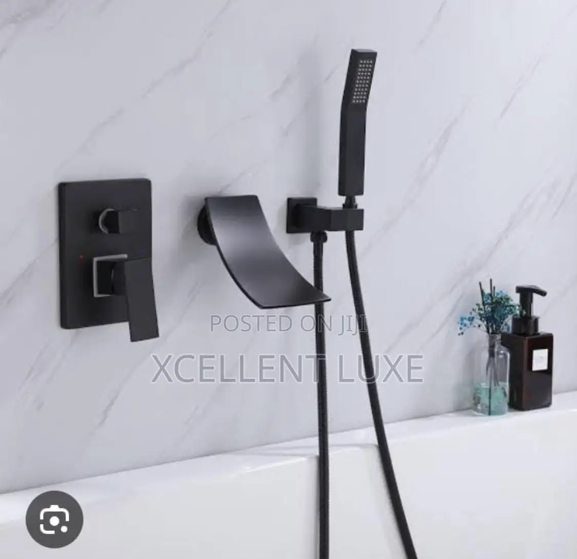 Black Conduit Bath Mixer Tap