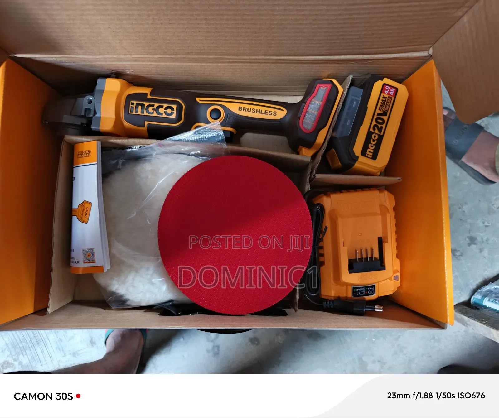 Ingco Cordless Polisher 20v-4ams Angle Polisher