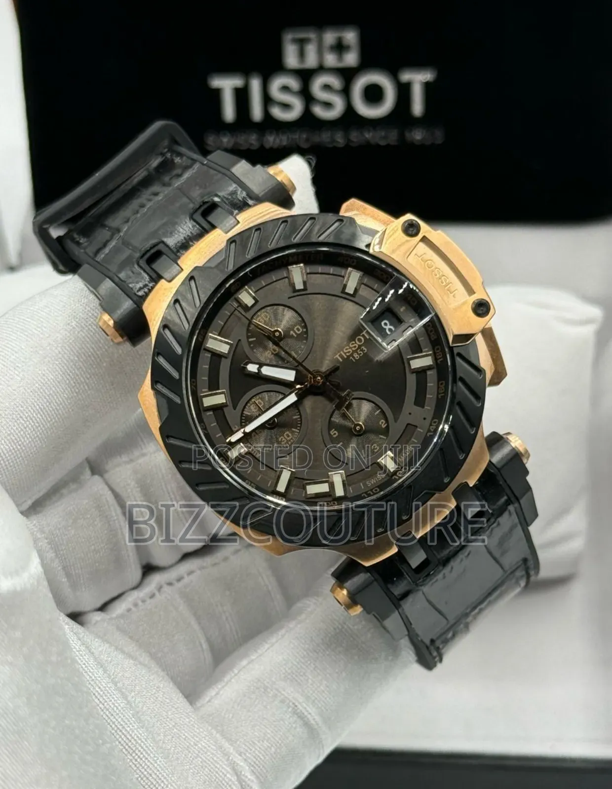Original Tissot 1853 Black Genuine Leather Watch