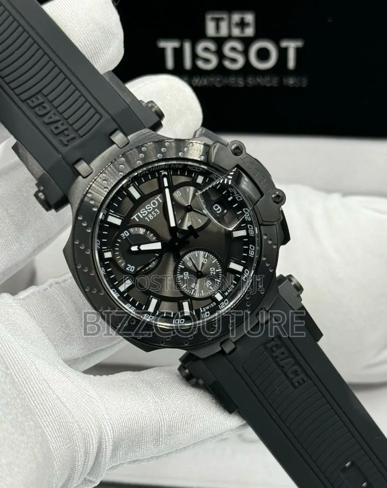 Original Tissot 1853 Black Rubber Strap Watch