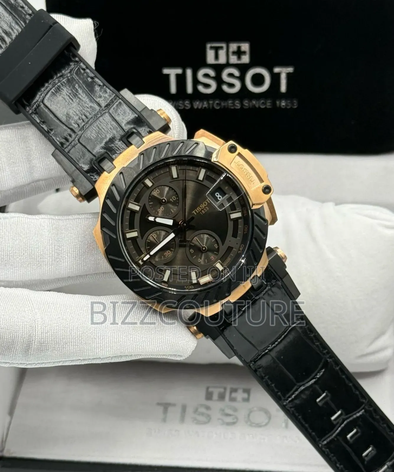 Original Tissot 1853 Black Genuine Leather Strap Watch
