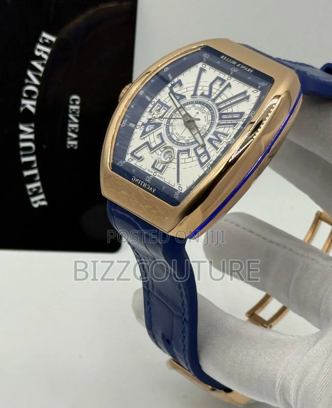 Original Franck Muller Blue Genuine Leather Strap Watch