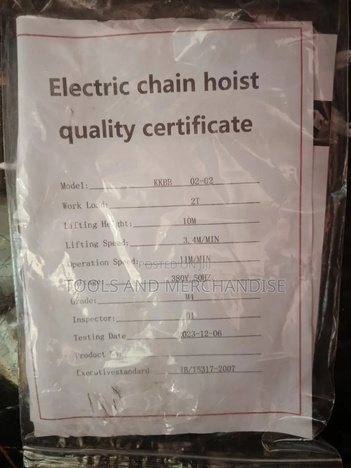 Electric Chain Block (Hoist) 2 Ton