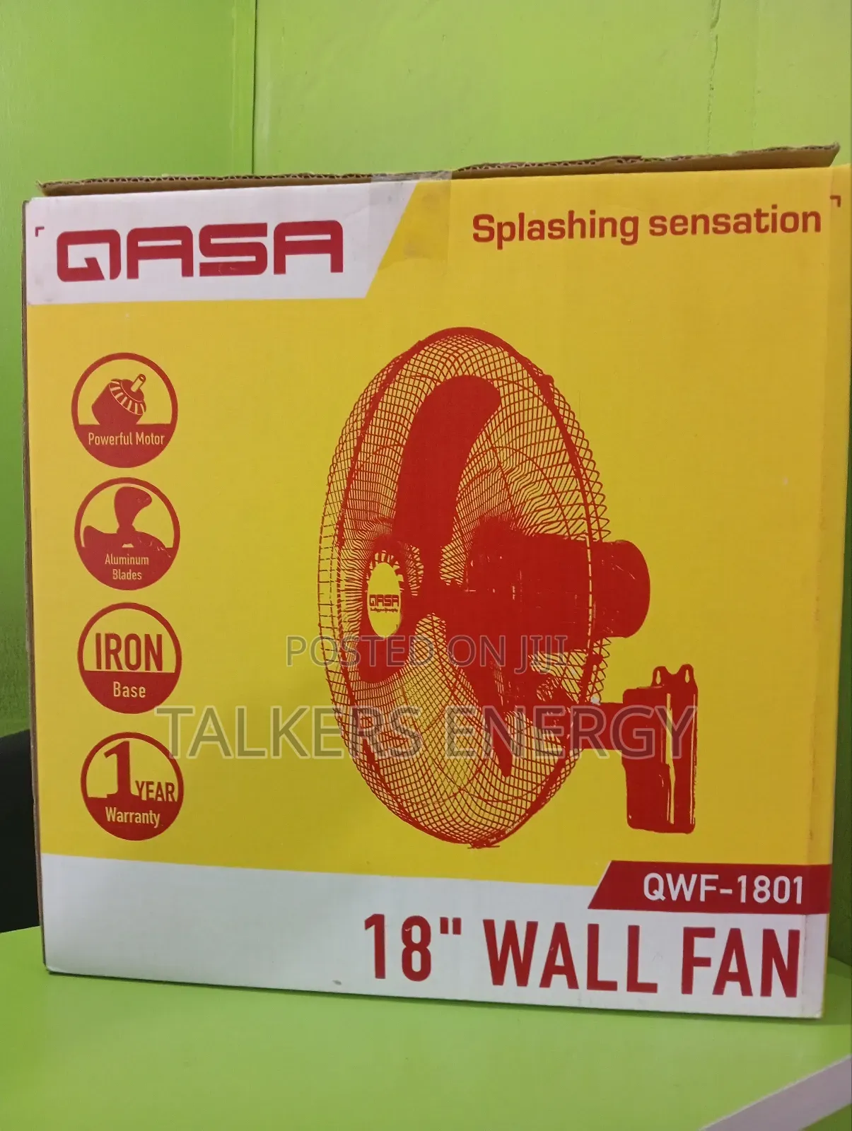 12v Dc/Ac 18 Inches (Non Rechargable) Wall Fan