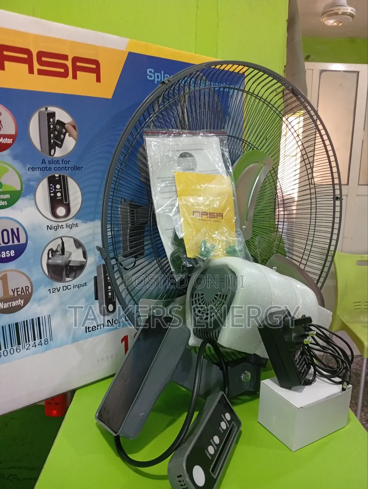 12v Dc/Ac 18 Inches (Non Rechargable) Wall Fan