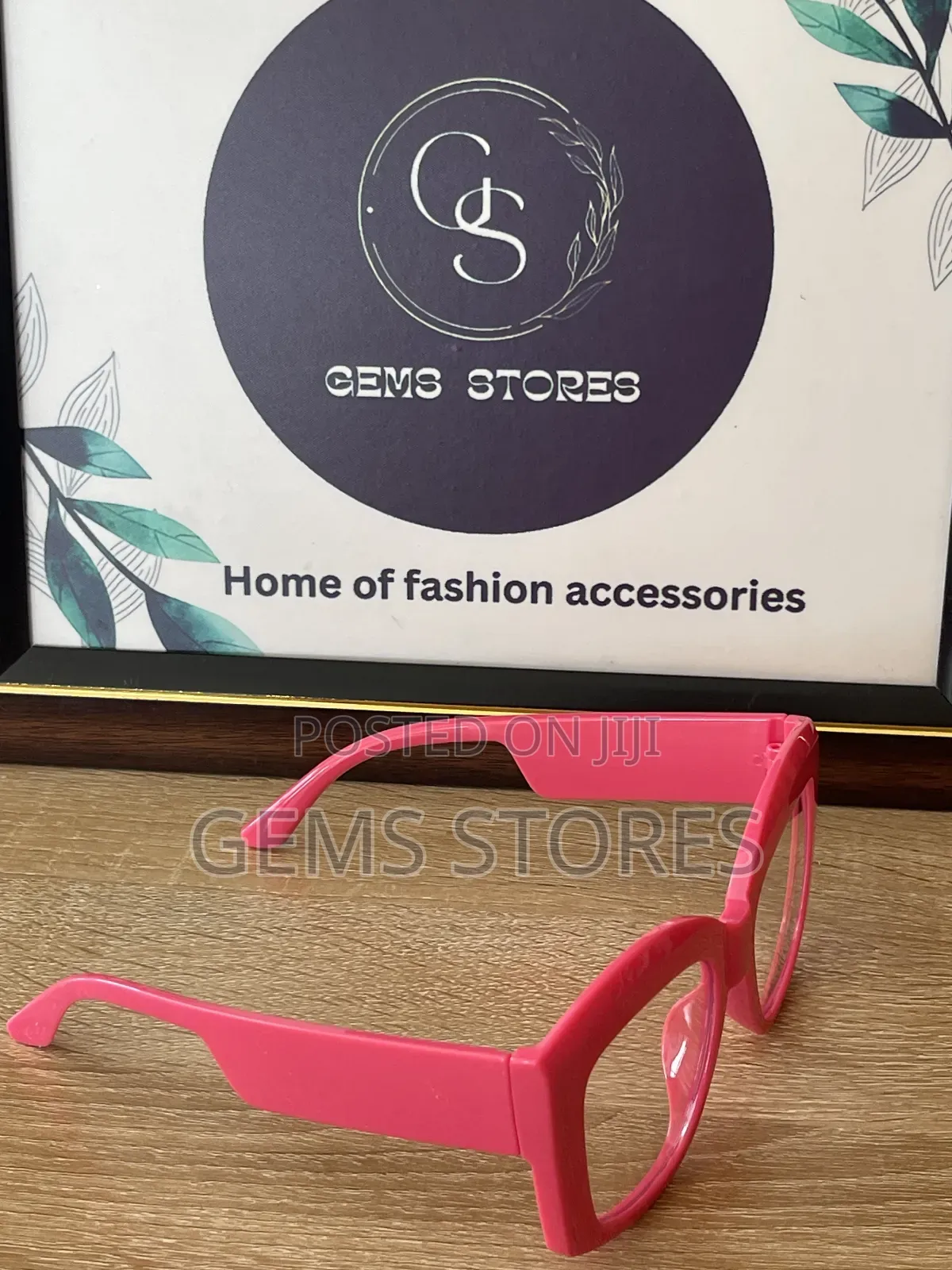 Oversized Pink Cat-Eye Transparent Glass for Women