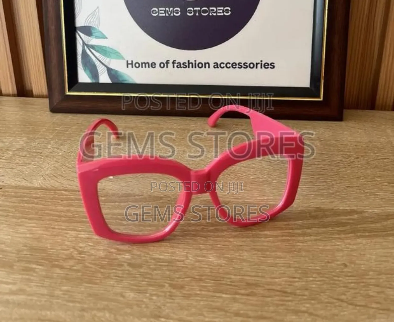 Oversized Pink Cat-Eye Transparent Glass for Women