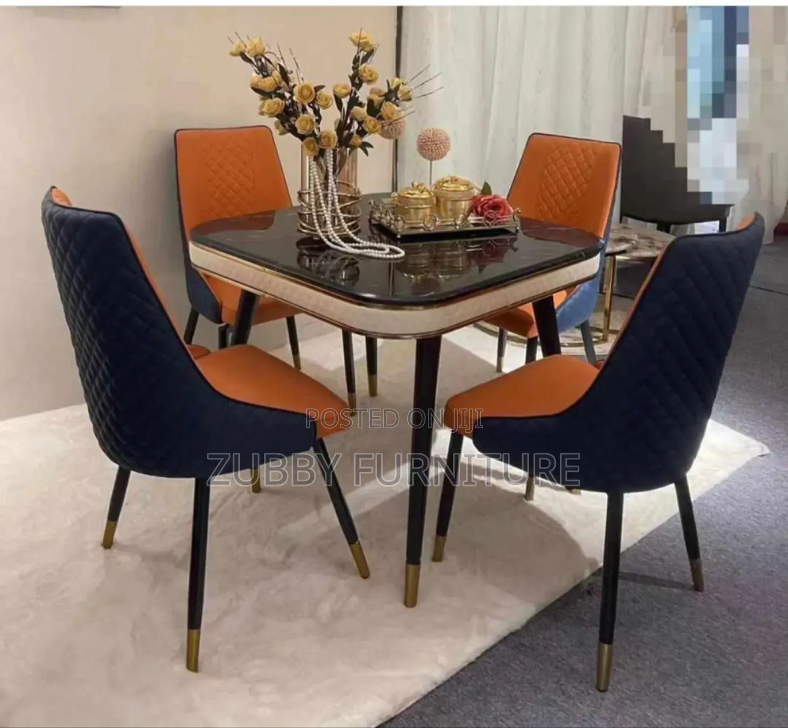 High Quality and Imported Marble Top Dining Table by 4 Chair