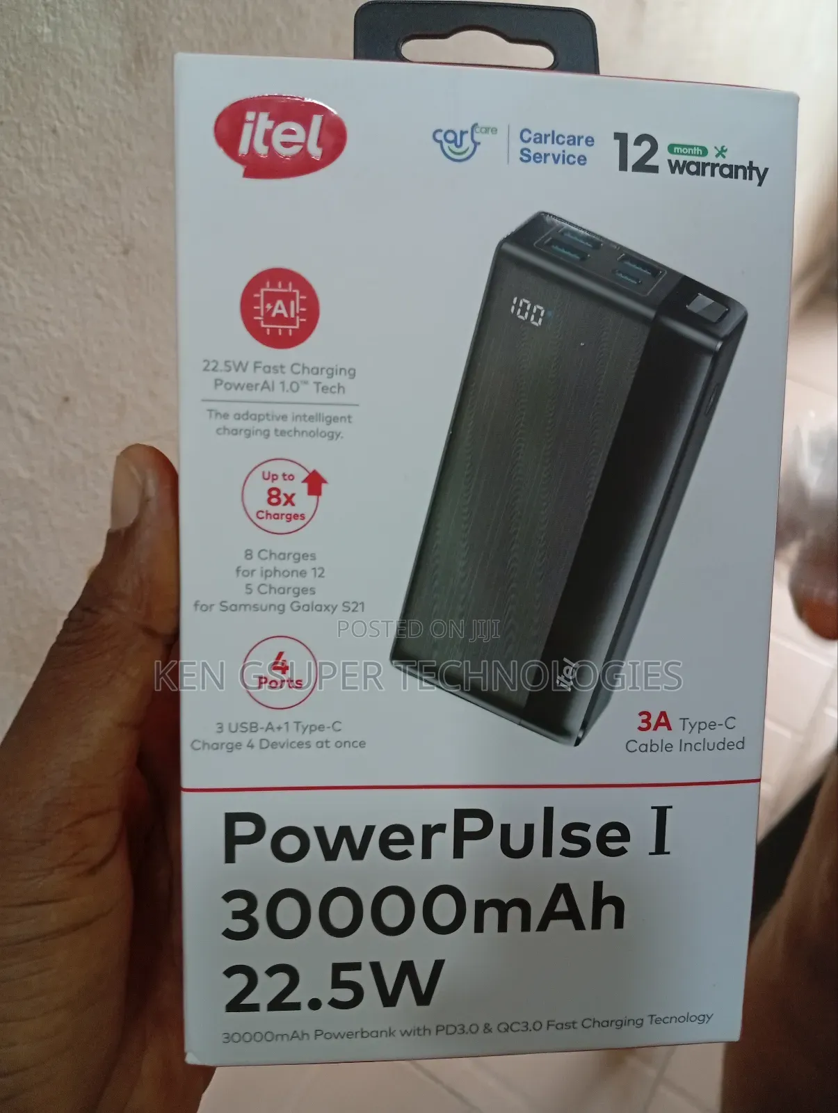 Itel 30000mah Power Bank Power Lite