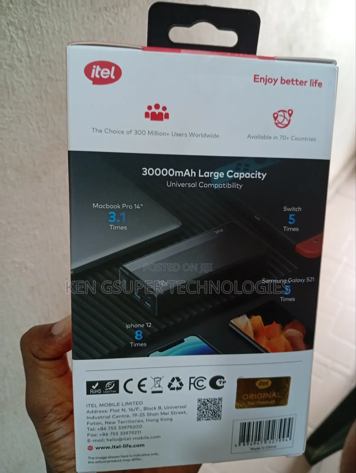 Itel 30000mah Power Bank Power Lite