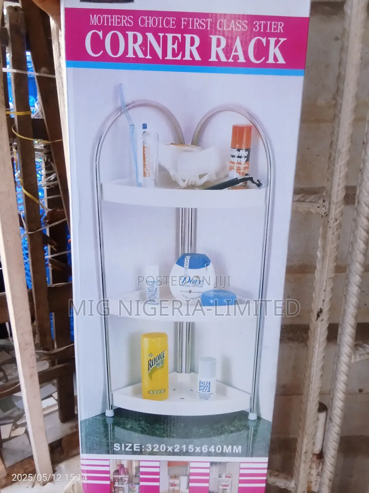 Free Stand Bathroom Corner Shelves 3 Steps Plastic and Stee