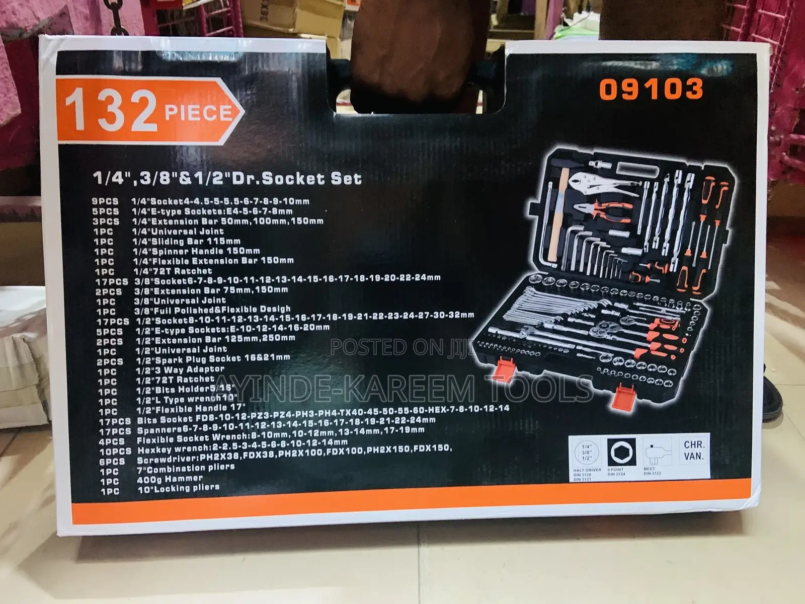 132pcs 1/4” ,3/8” 1/2” Dr.Socket Set