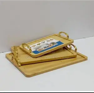 3 Sets of Light Wooden Tray