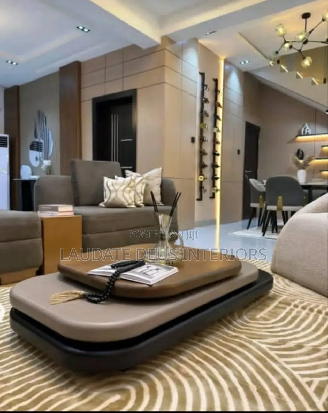Contemporary Wooded Rotary Center Table