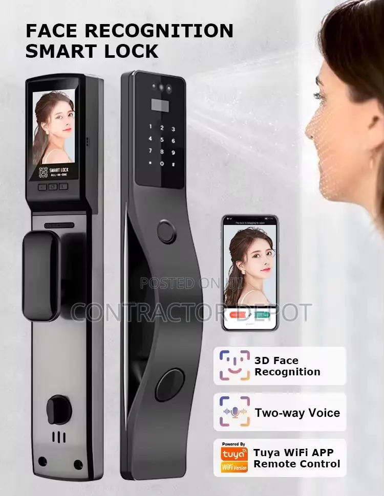 Inteligente Face Recognition Fingerprint Door Lock Biometric
